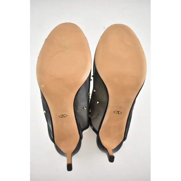Valentino Rockstud Black Shining Mesh Mule Slide Backless Sandal Heel Pump 41 - Picture 10 of 10